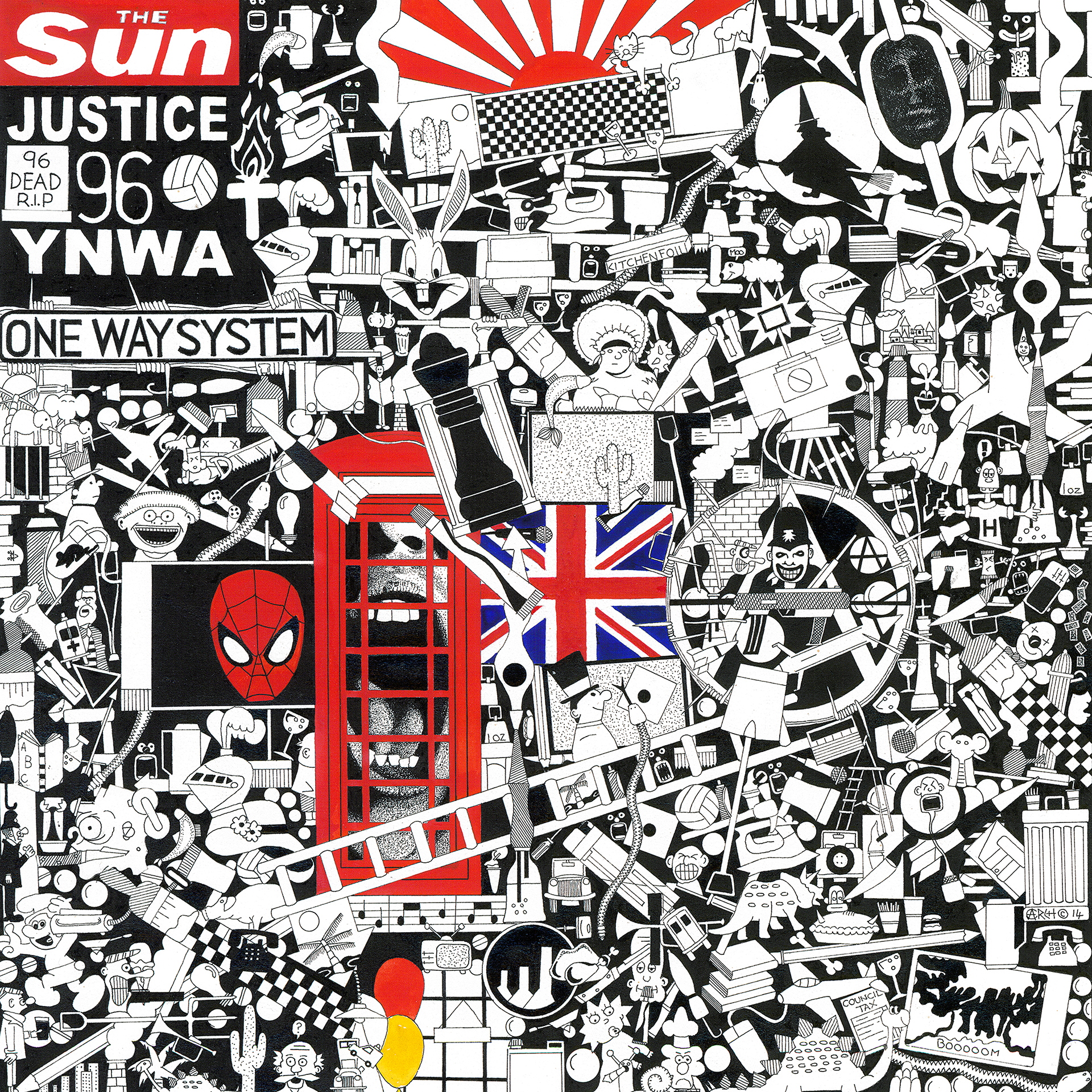 Rising Sun — pen drawing by Anarchy Arch